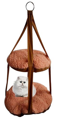 Pet Life Kittyhaus Dual-Lounger Cat Pillow Brown