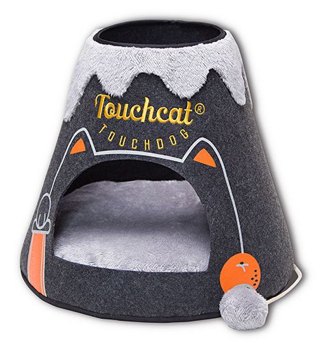 Touchcat Molten Lava Triangular Cat Bed Black