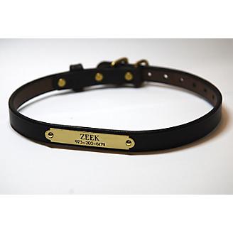 Personalized Mahogany Dog Collar with Brass