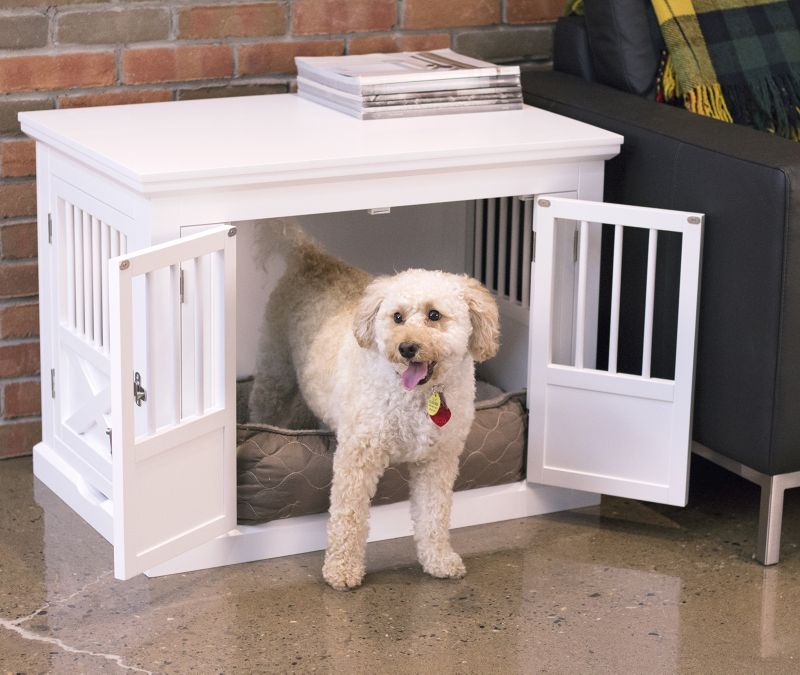 Photos - Pet Carrier / Crate no brand MERRY PRODUCTS Merry Products Triple Door Medium Dog Crate White PTH066202 