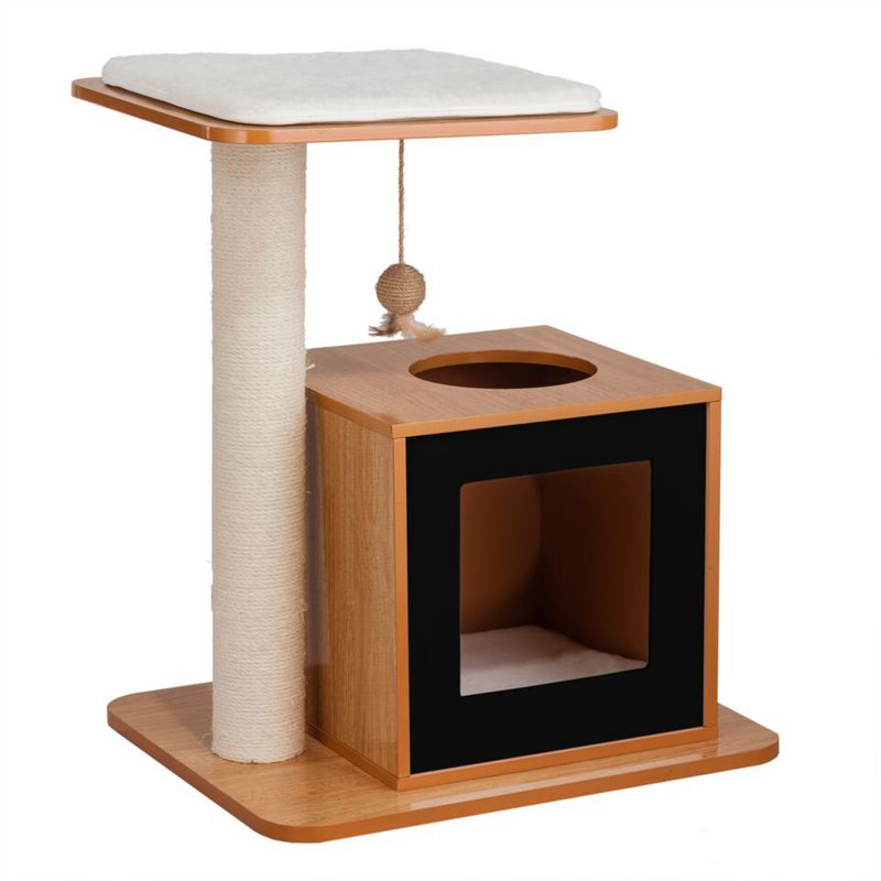 Elegant Home Natural Cat Scratch Post House White