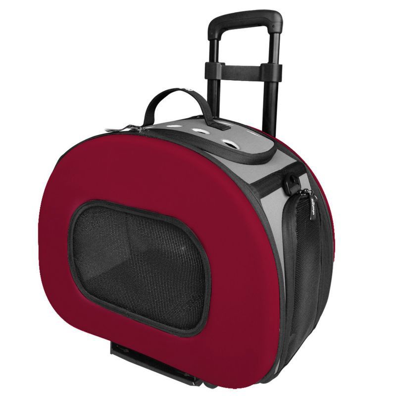 Pet Life Wheeled Final Destination Pet Carrier Red