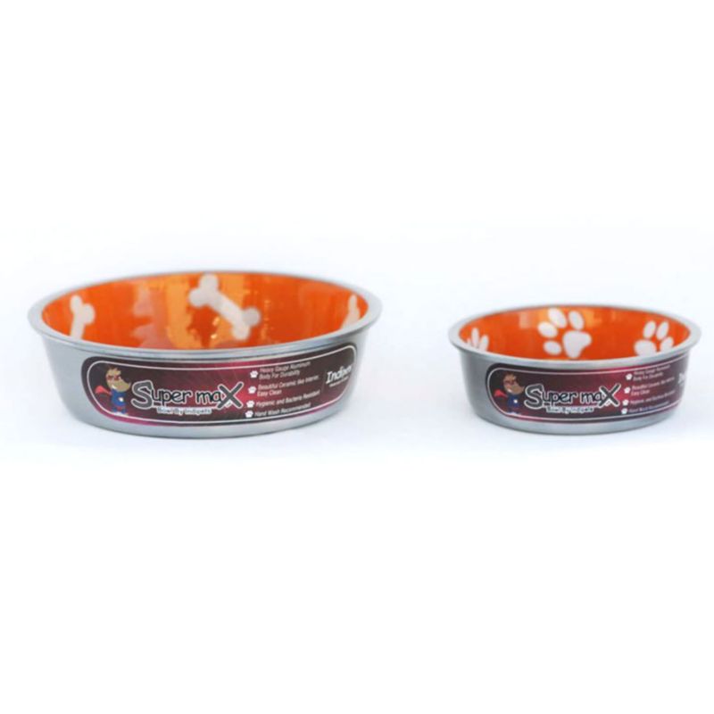 Indipets Super-Max Aluminum Pet Bowl Xsmall Orange