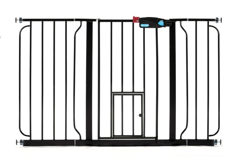 extra wide baby gate with pet door