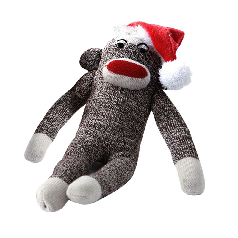 sock monkey dog toy