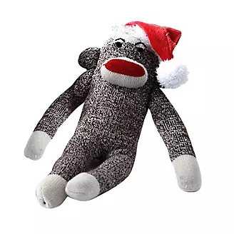 Sock Monkey Holiday Dog Toy 10 Inch