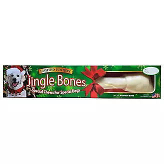 Holiday Rawhide Jingle Large Dog Bone 20-22in Box