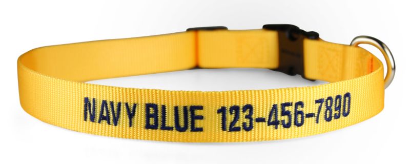 Personalized Yellow Nylon Dog Collar 18-26in (LEATHER BROTHERS E100QKN-YL 024764262689 Dog Supplies Dog Collars) photo