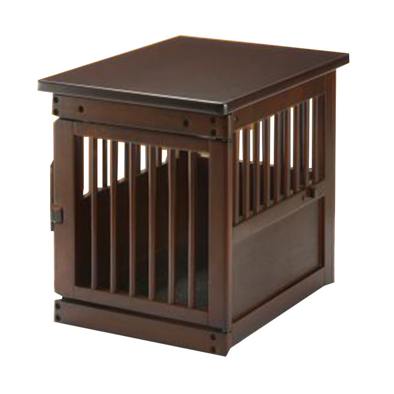 Photos - Pet Carrier / Crate no brand RICHELL Richell Dark Brown Wooden End Table Crate Large 94917 
