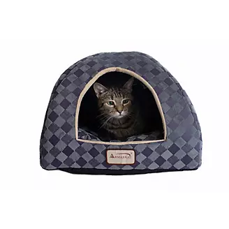 Armarkat Purple/Gray Check Pattern Cat Bed