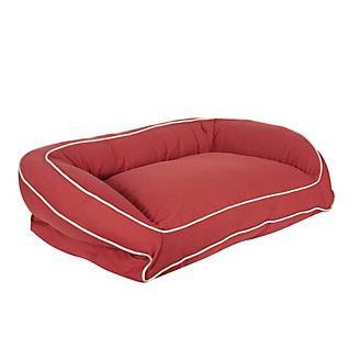 Carolina Pet Barn Red/Khaki Canvas Bolster Bed