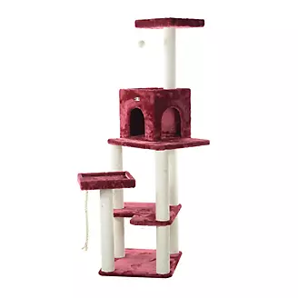Armarkat Real Wood A6902B Cat Tower Burgundy