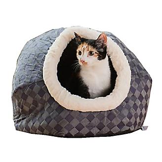 Armarkat C44 Blue Checkered Cuddle Cave Cat Bed
