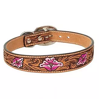 Weaver Leather Pink Floral Dog Collar