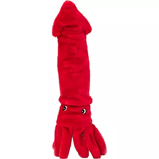 Zippy Paws Jiggler The Squid Red Large