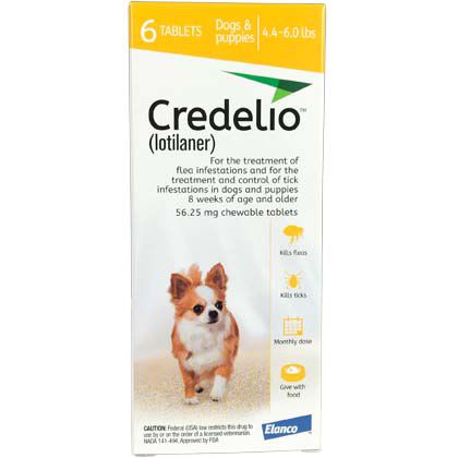 Credelio Chewable Tablet 4.4-6lb Yellow 1 Month