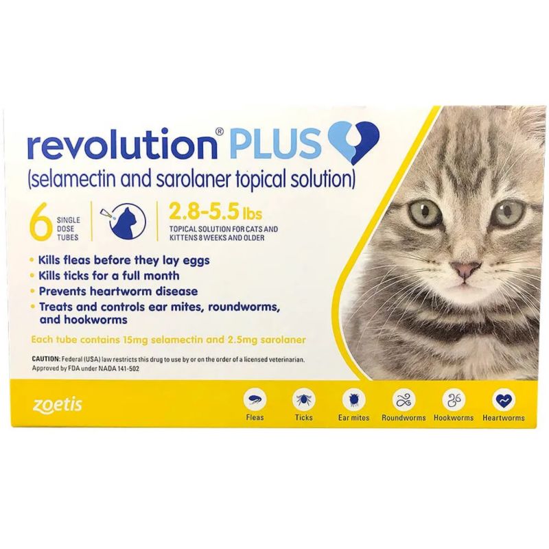 Revolution Plus Topical for Cats 6 Month 2.8-5.5lb -  PET'S CHOICE PHARMACY, 012JMT-10020413