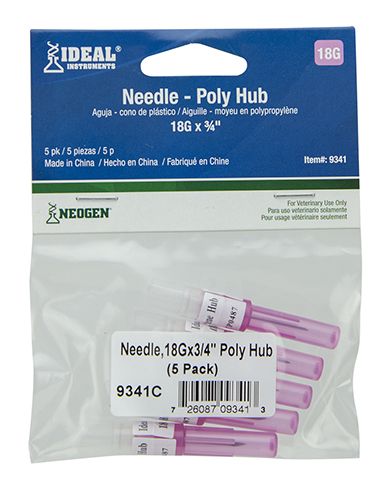 Ideal Polypropylene Hub Needle Pack 16Gx1.5in 5pk -  SYRVET, INC., 9331