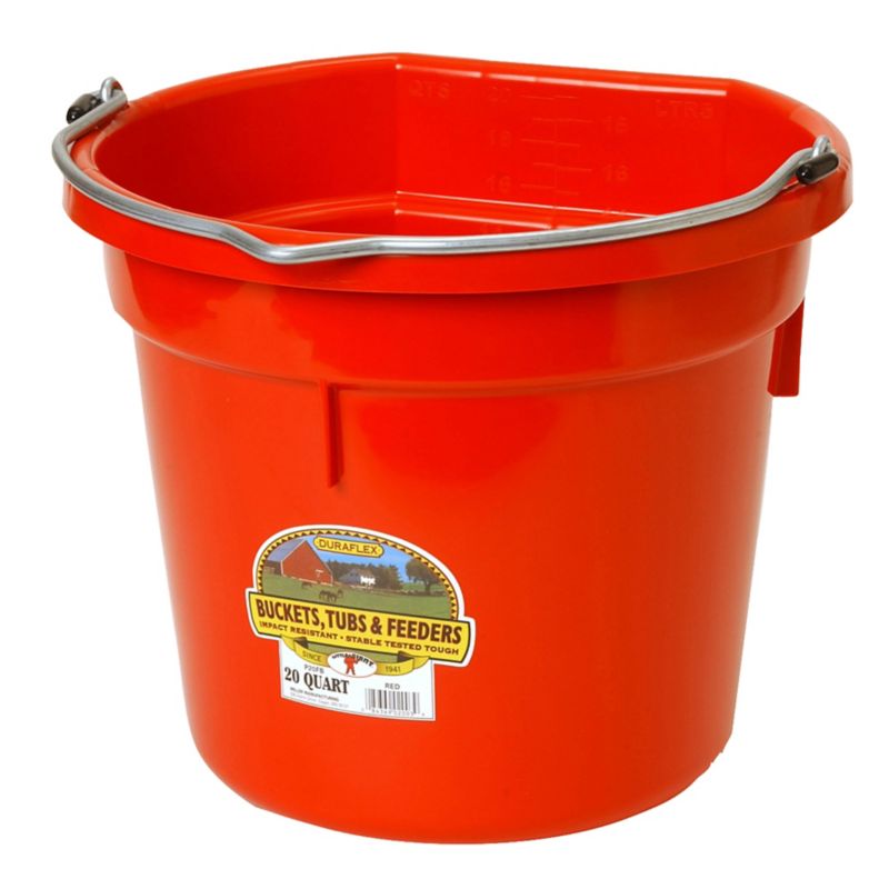 Duraflex Flat Back Water Bucket 20 Qt. RED