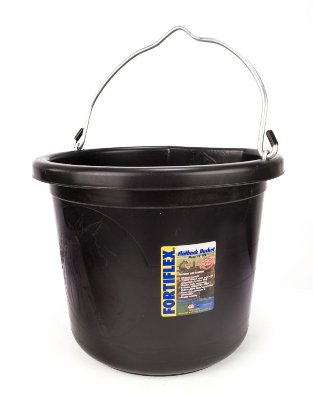 Fortex Industries Inc Flat Back Bucket Fb-124- Black 24 Quart - FB-124 BLACK