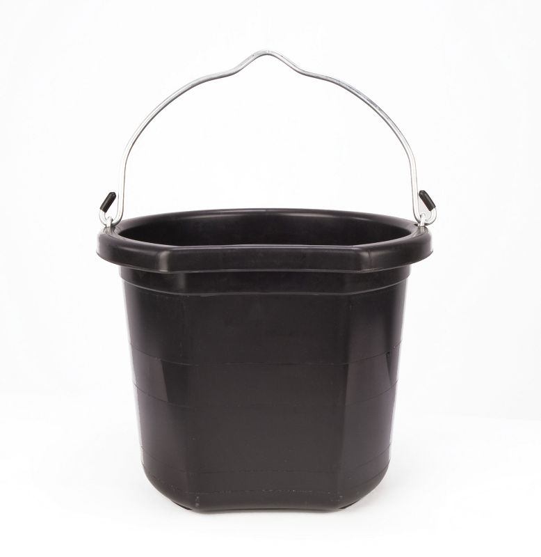 Fortex Industries Inc Flat Back Bucket- Black 20 Quart - FB-120 BLACK