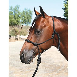 Clinician Cowboy Knot Rope Yearling size Horse Training Halter w/ 10' Lead Rope 