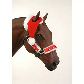 Holiday One Ear Horse Santa Hat