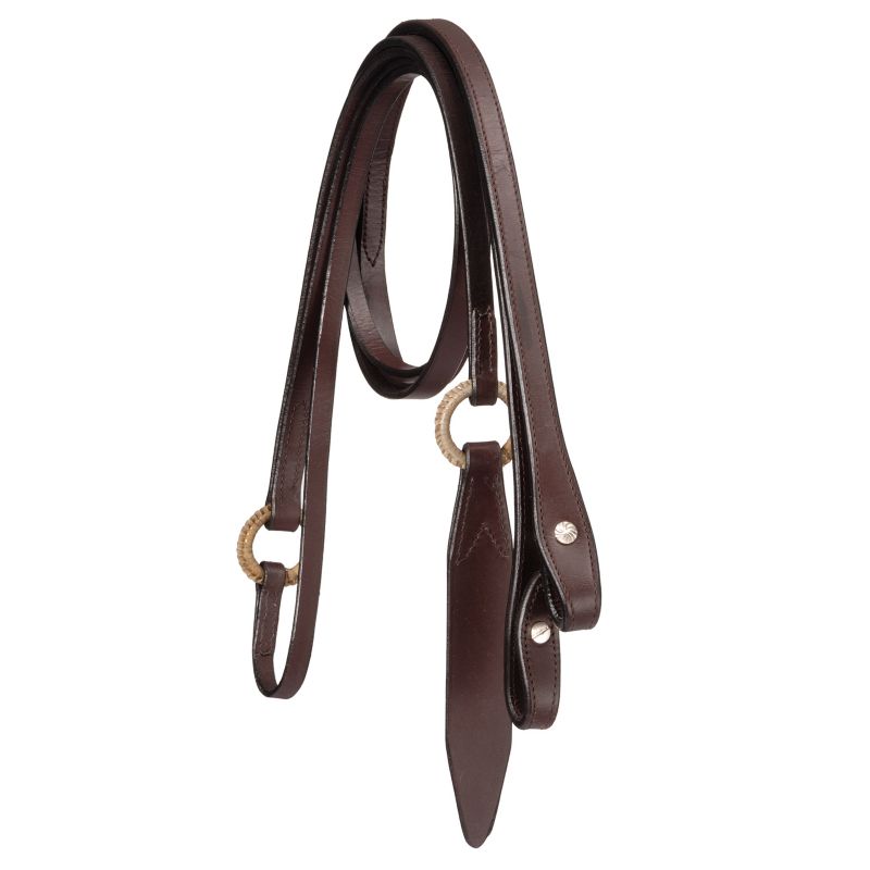 Royal King Flat Leather Western Romel Reins Dk Oil