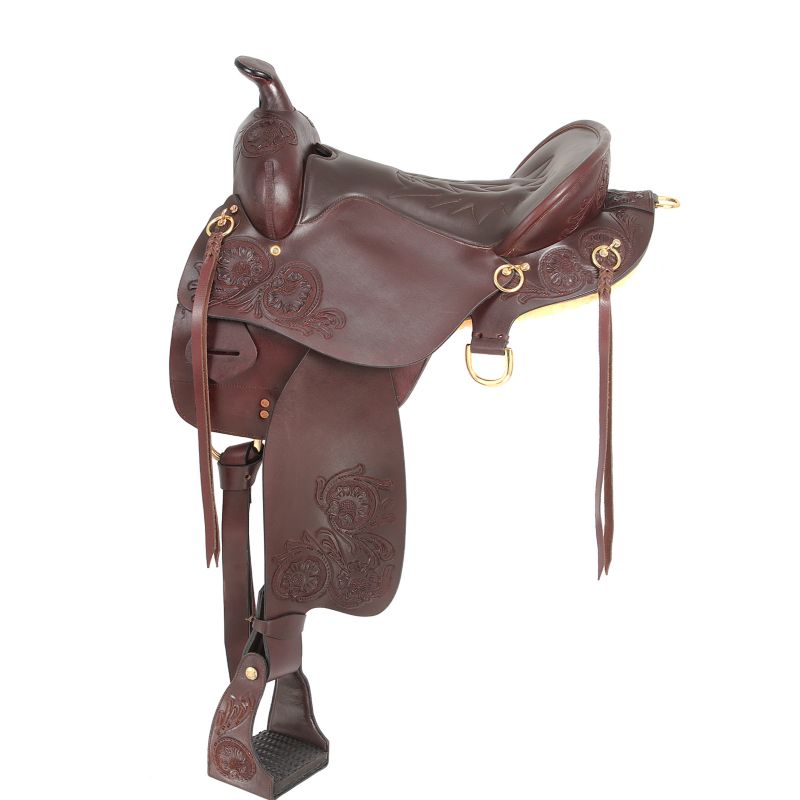 KS7721-32-155 King Trekker Saddle with Horn 15.5In Brown sku KS7721-32-155