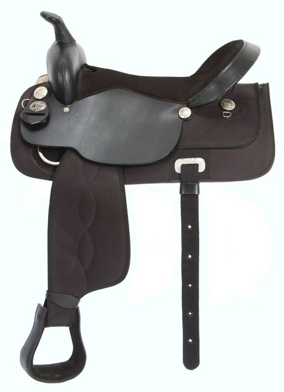 King Basic Synthetic Trail Saddle Package 14 Black