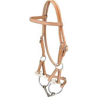 King Series Draft Horse White Leather Show Halter Bridle Chain Lead Line Bit 