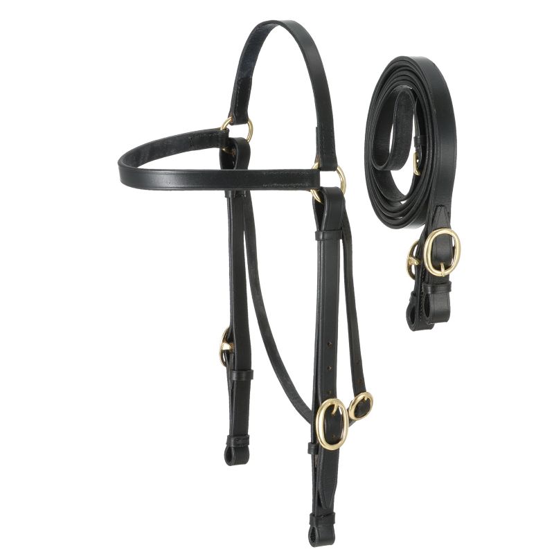 73-100-2-0 Australian Outrider Barco Bridle with Reins Black sku 73-100-2-0