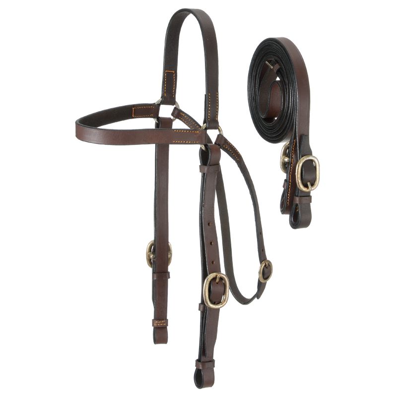 73-100-7-0 Australian Outrider Barco Bridle with Reins Brown sku 73-100-7-0