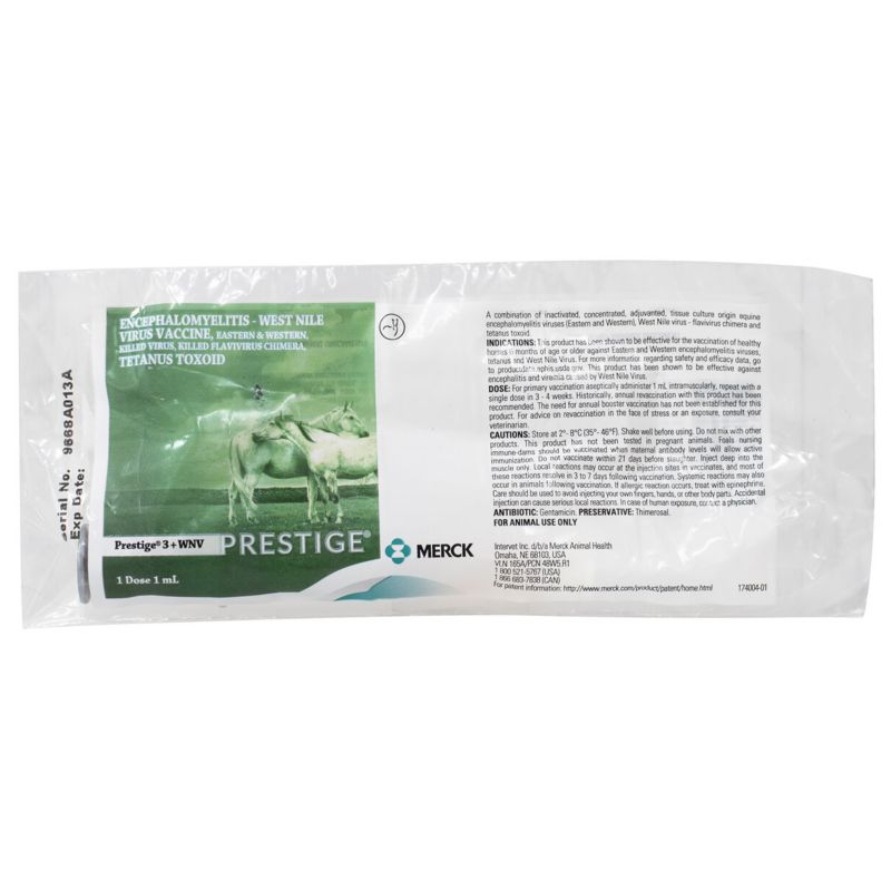 Merck Prestige 3 Plus WNV Vaccine MultiPack 10 Dos