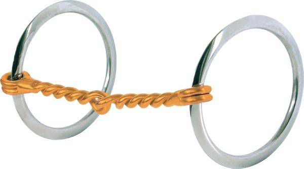 Tack Iron D Ring Snaffle Bit Sweet Iron Copper Inlay Tough