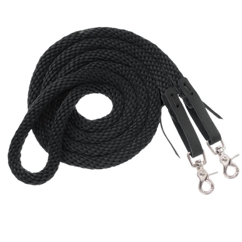 54-906-2-0 Royal King Poly Roping Rein Black sku 54-906-2-0