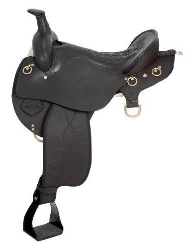 King Trekker Synthetic Endur Saddle w/horn 16 Blac