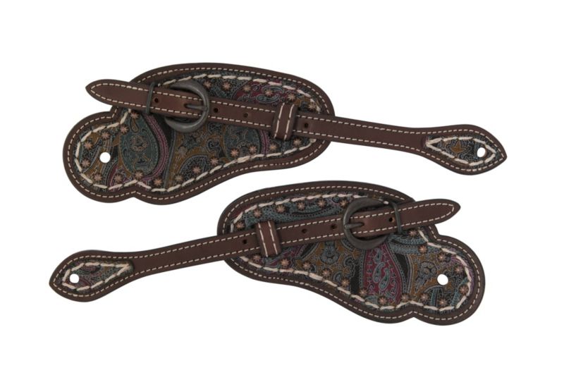 Weaver Leather Vintage-Paisley-Halsband Für Hunde – Braunes Zaumzeugleder Mit Rosa Paisley