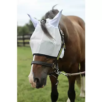 Tuffrider Fly Mask With Ears COB White/Sea Angel