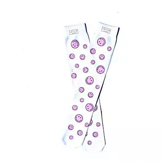 Lettia Ladies Smiley Boot Socks White/Pink Adult