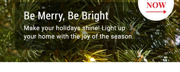 Be merry, be bright. Make your holidays shine. Shop Now.