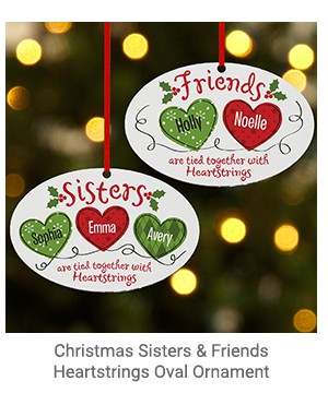 Christmas Sisters & Friends Heartstrings Oval Ornament