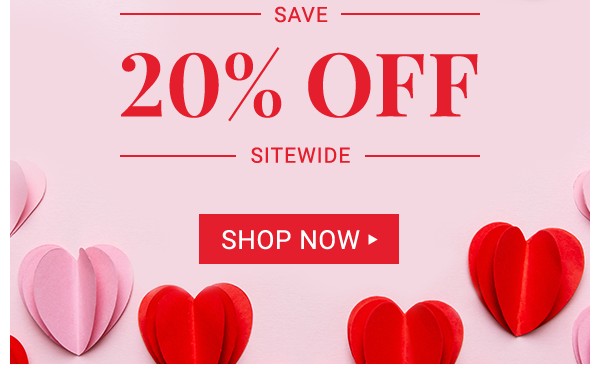 Save 20% off sitewide.