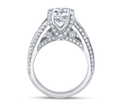 Michael M. Ladies 18K White Gold and Diamond Engagement Ring