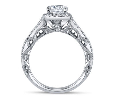 Peter Lam Royal Lace 14K White Gold Diamond Engagement Ring Setting