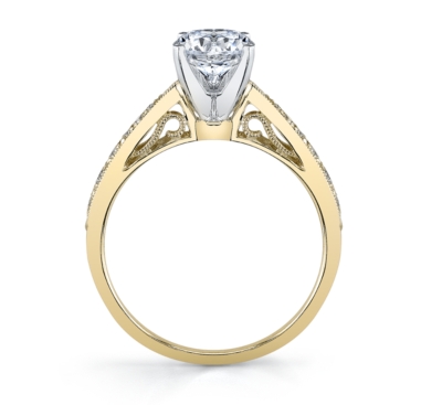 Divine 14K Yellow Gold Diamond Wedding Set Setting