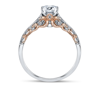 Peter Lam Luxury Royal Tiara 14K White and Rose Gold Diamond Engagement ...