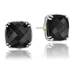 Tacori 18K925 Sterling Silver and 18K Yellow Gold Black Onyx Earrings