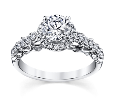 Peter Lam Luxury Royal Lace 14K White Gold Diamond Engagement Ring Setting