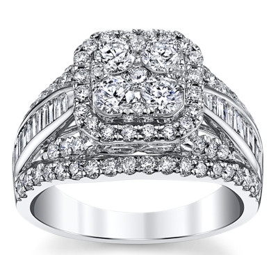 Cherish 14K White Gold Diamond Engagement Ring 2 1/2 Cttw.